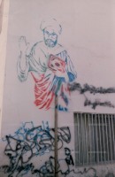 طبعات للشهداء والرموز على الجدران خلال الانتفاضة الدستورية في البحرين 1994-1999